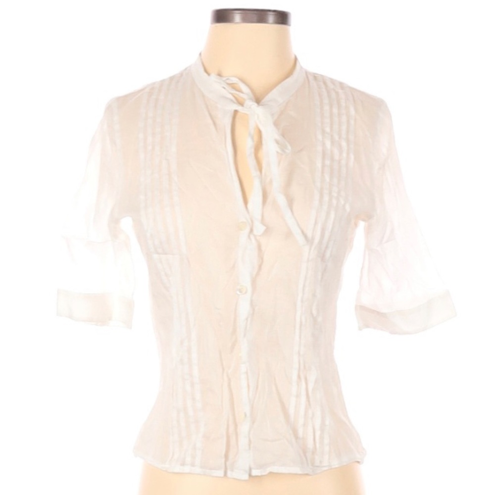 Vintage j.crew paper thin white blouse